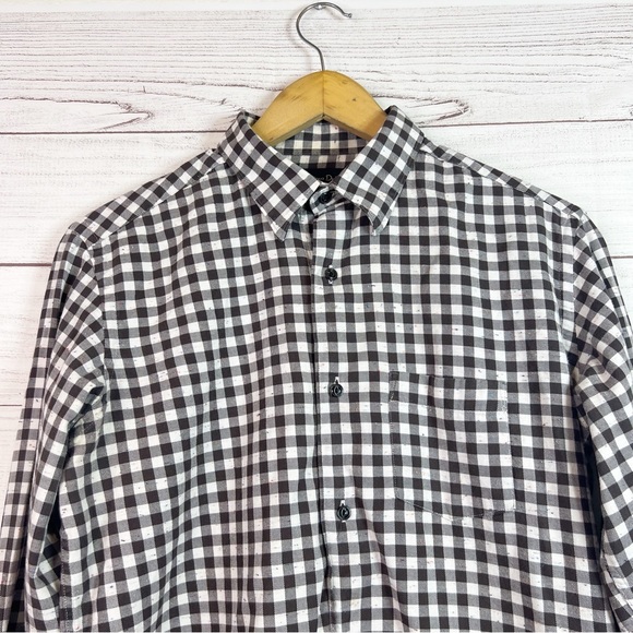 Massimo Dutti Tessuto Italiano Plaid Speckled Long Sleeve Button Down Size S - Picture 3 of 11